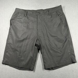 FootJoy Shorts Mens 35 Gray Geometric Golf Chino Stretch Flat Front Performance